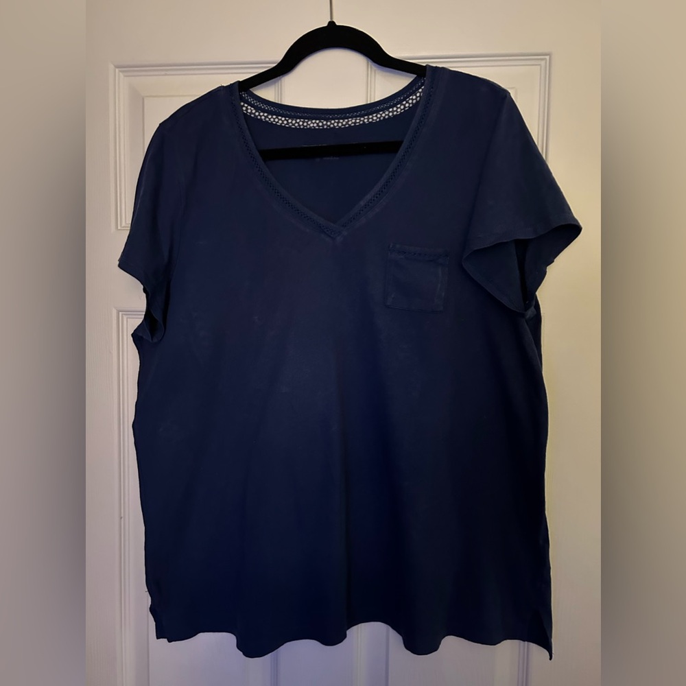 Carole Hochman - 2XL - Blue Short Sleeve Lounge Top/Shirt